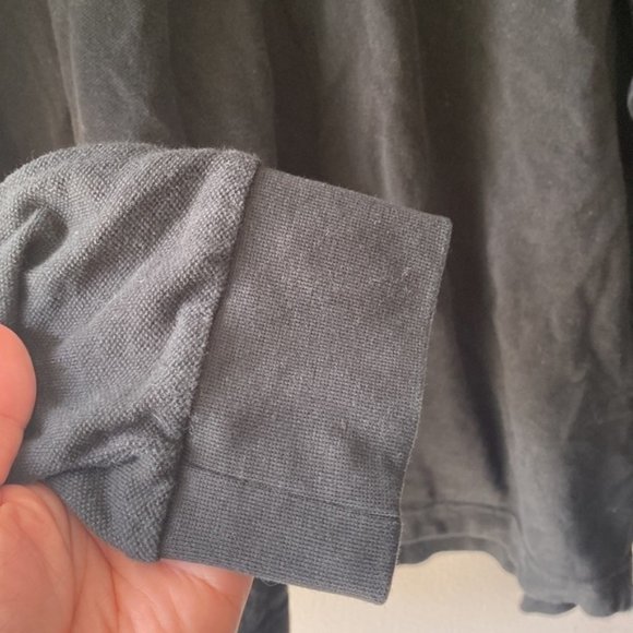 Kappa Men Solid Black Long Sleeve Pull Over Polo Shirt Size XXL - Picture 3 of 8